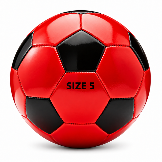 Size 5 Soccer Ball – Red & Black Football  Training & Match Ball